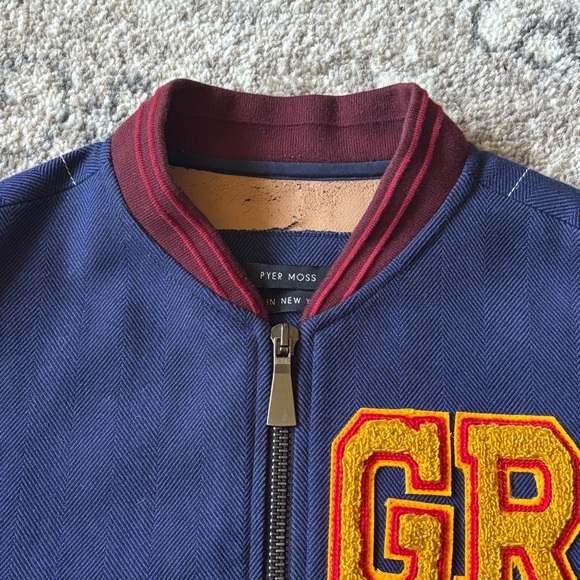 Pyer Moss Navy Varsity Jacket NYC Embroidered
Letterman Bomber Size Small - Picture 6 of 14